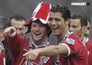 Cristiano Ronaldo festejando con Rooney